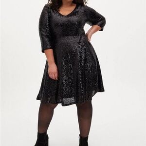 Torrid Black Sequin Mini Dress